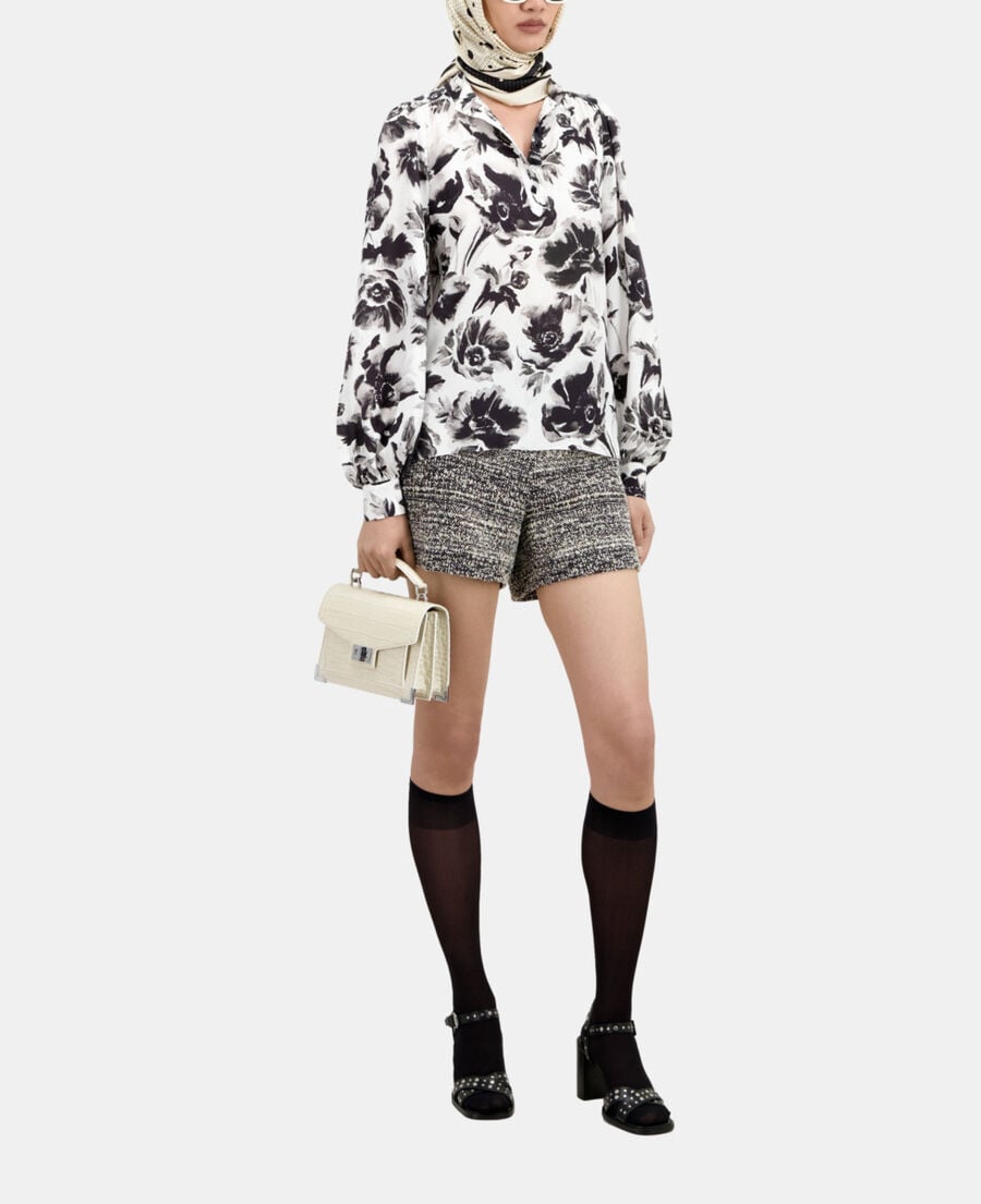 The Kooples FEMME BLACK WHITE top imprimé avec boutonnage