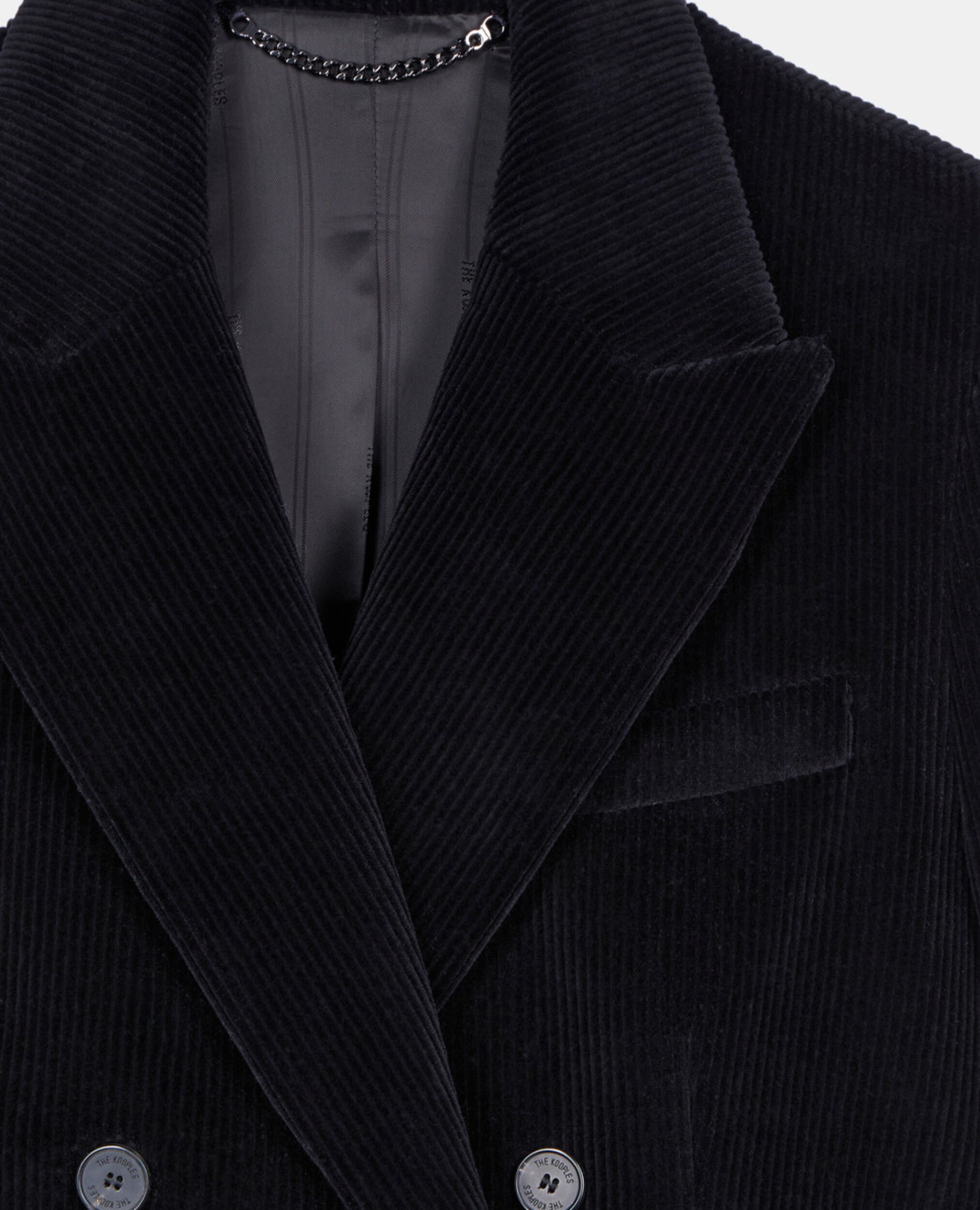 Black corduroy suit jacket, BLACK, hi-res image number null