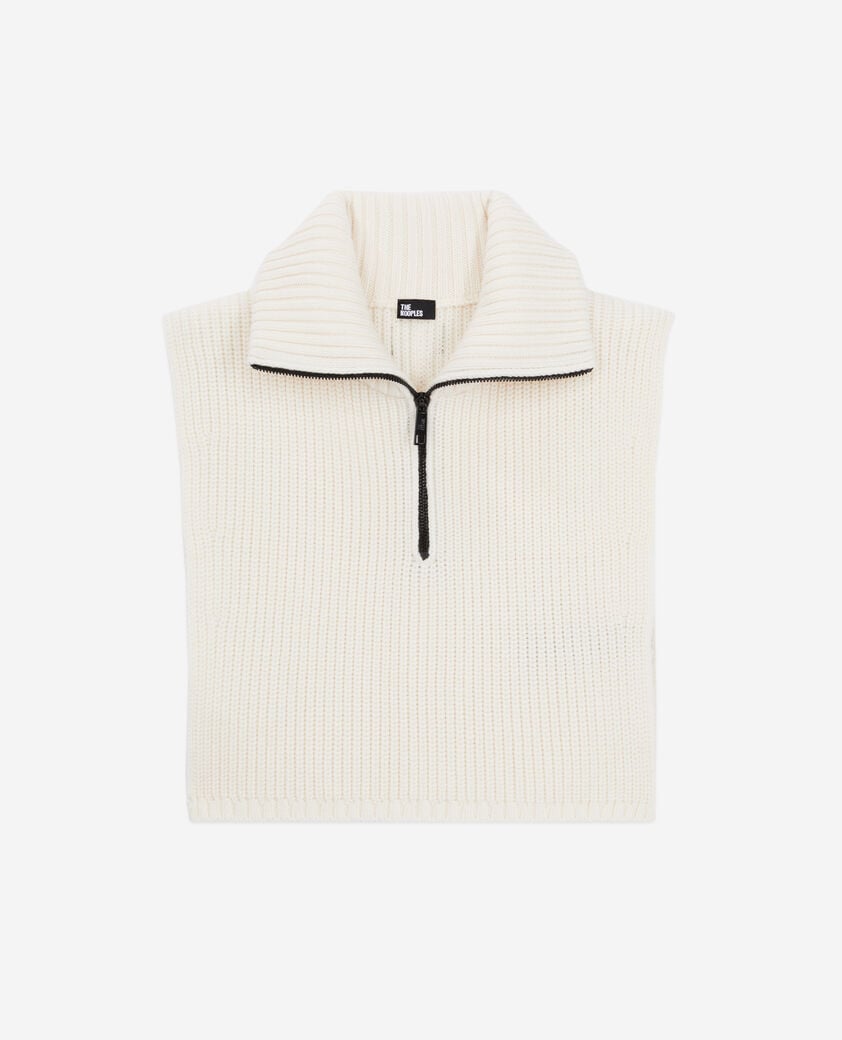 The Kooples FEMME ECRU col &eacute;charpe &eacute;cru en laine c&ocirc;tel&eacute;e