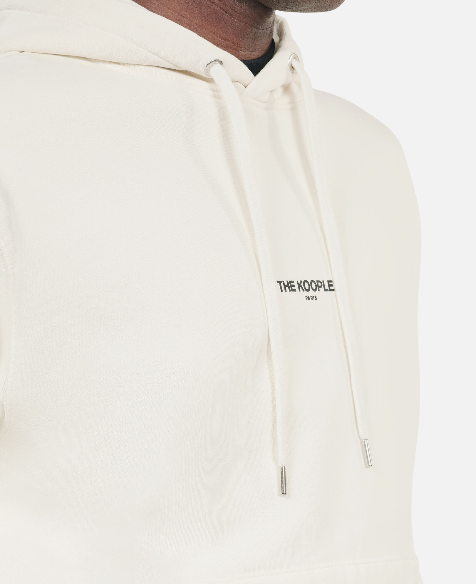 The Kooples MEN OFF WHITE black logo hoodie