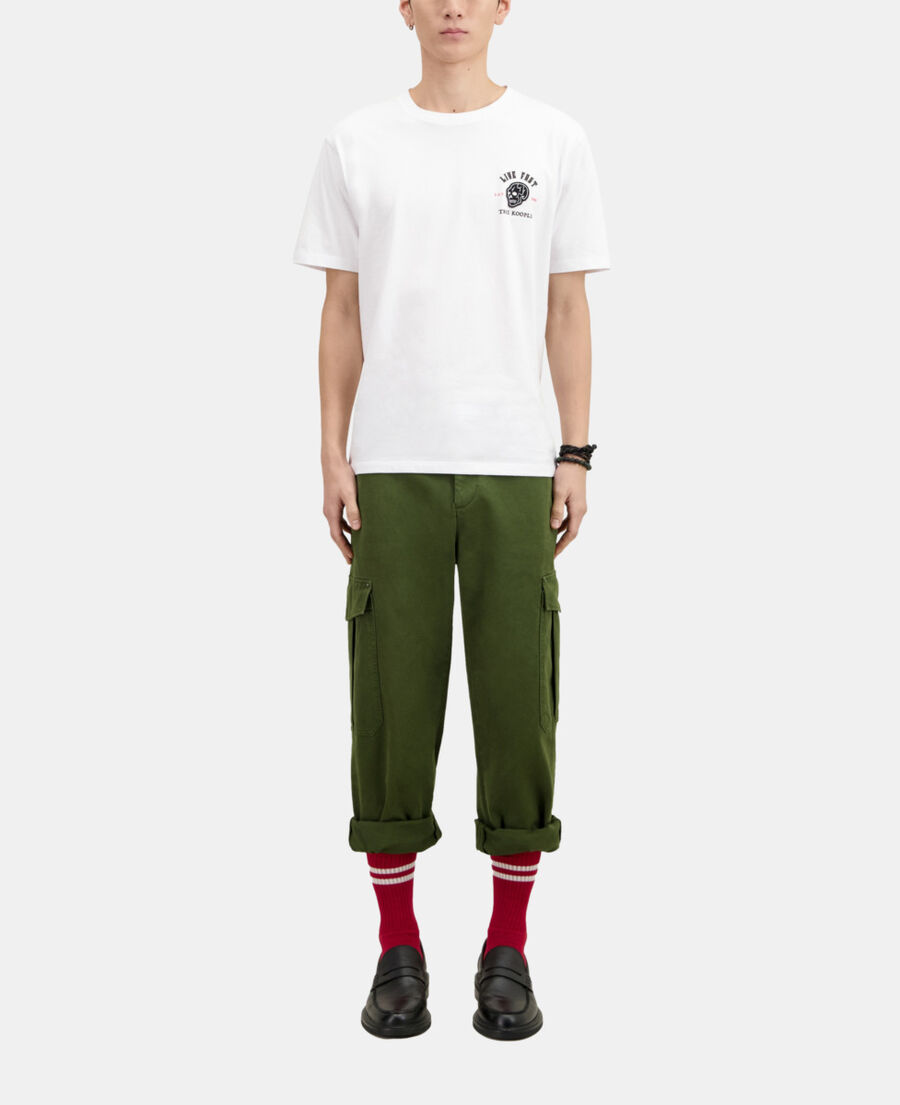 The Kooples HERREN WHITE weißes t-shirt mit „live fast“-schriftzug
