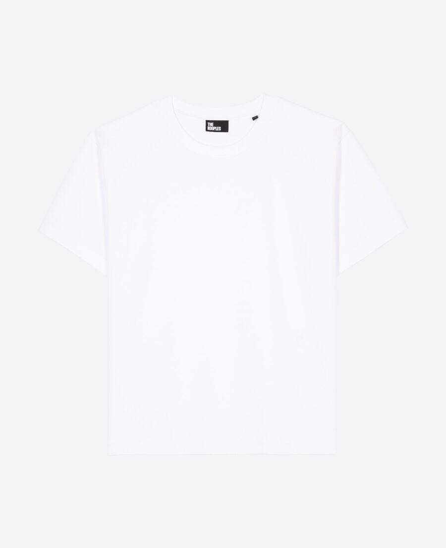 The Kooples FEMME WHITE t-shirt droit en coton m&eacute;lang&eacute; blanc