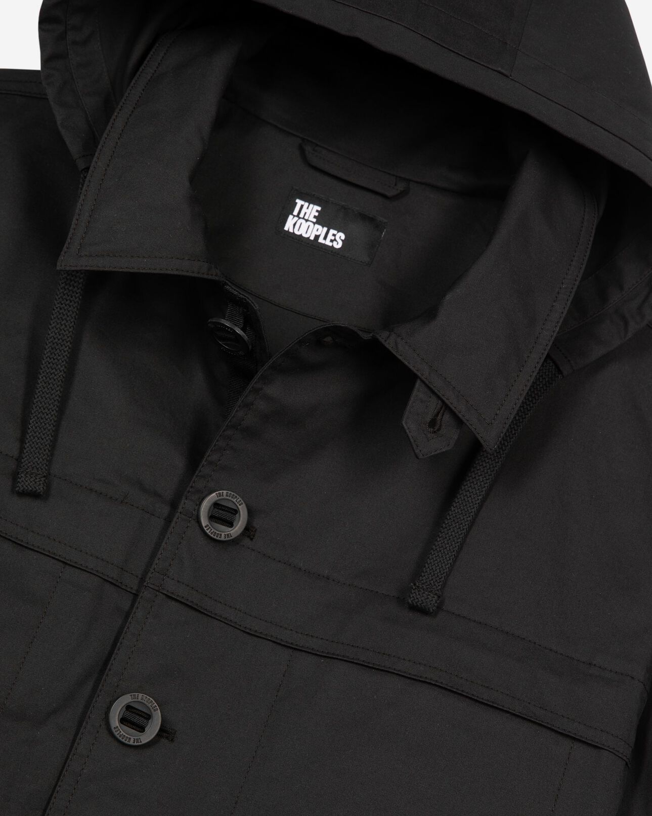 The Kooples HOMME BLACK parka courte à capuche noire