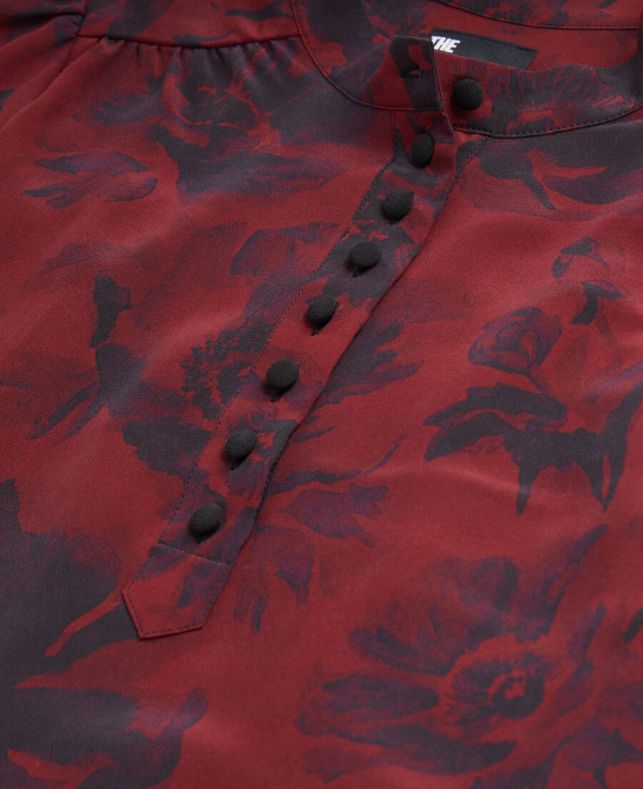 The Kooples F BLACK - BURGUNDY printed top with buttoning