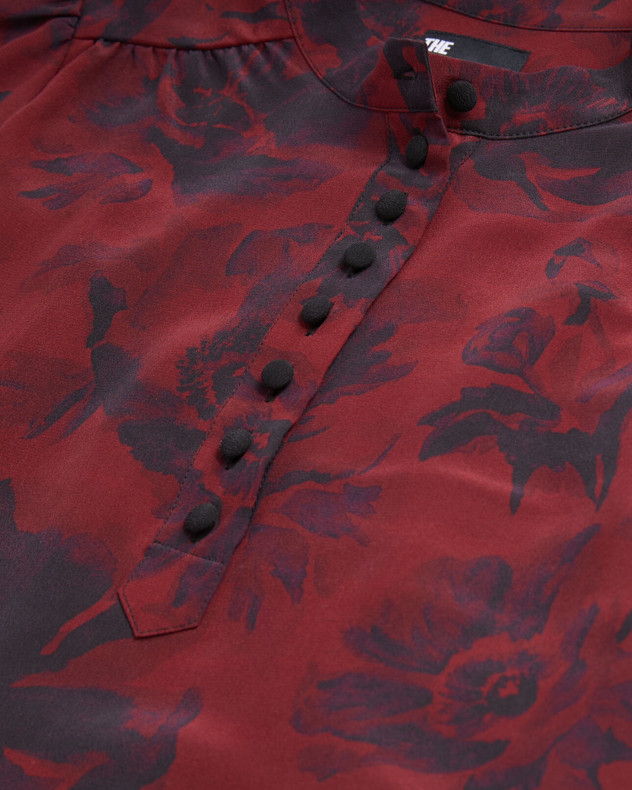 The Kooples WOMEN BLACK - BURGUNDY printed top with buttoning