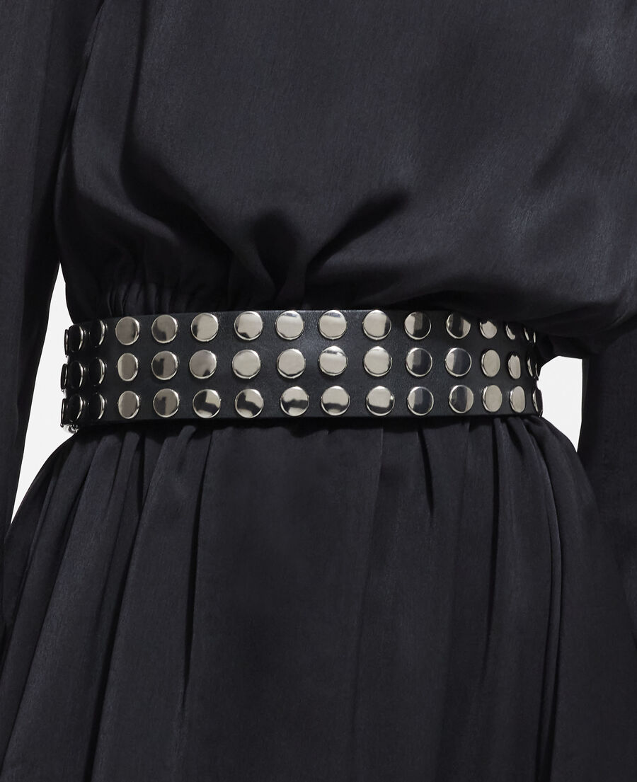 wide black leather belt