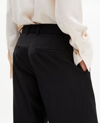 The Kooples FEMME BLACK pantalon large en laine noir