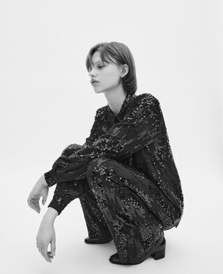 The Kooples FEMME BLACK chemise à sequins noire