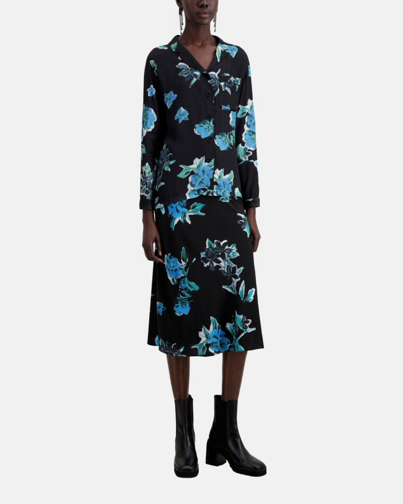 The Kooples FEMME BLACK BLUE chemise imprimée