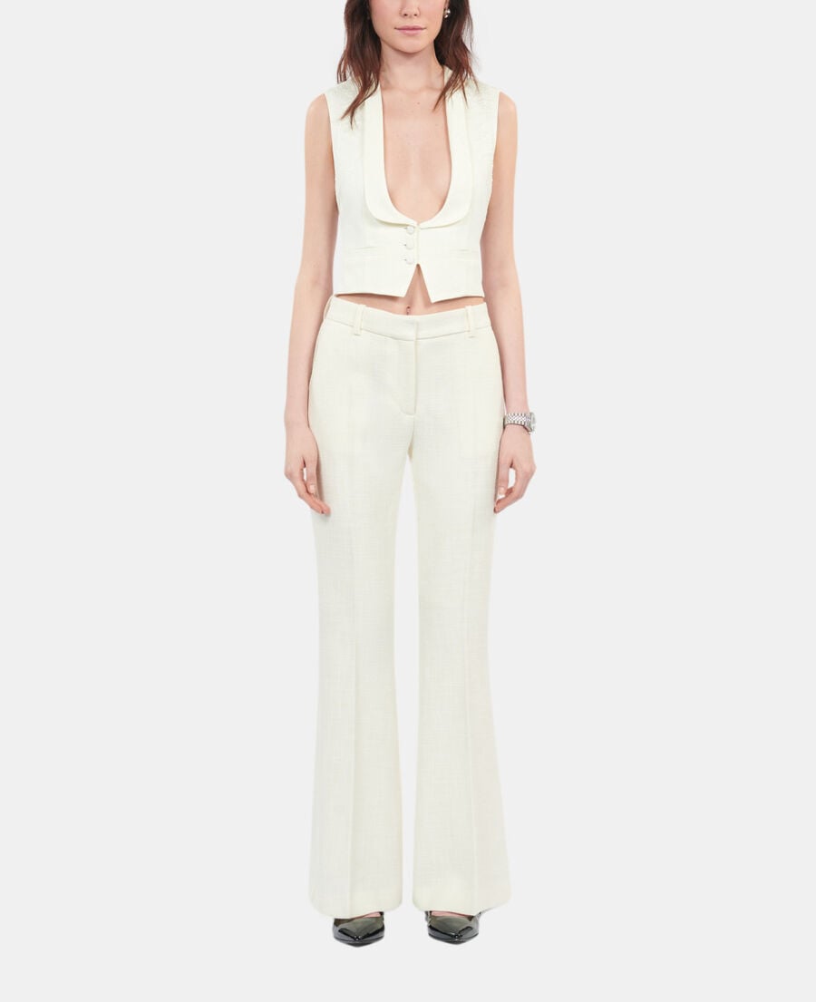 The Kooples F ECRU ecru waistcoat with lace