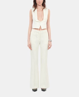 The Kooples F ECRU ecru waistcoat with lace
