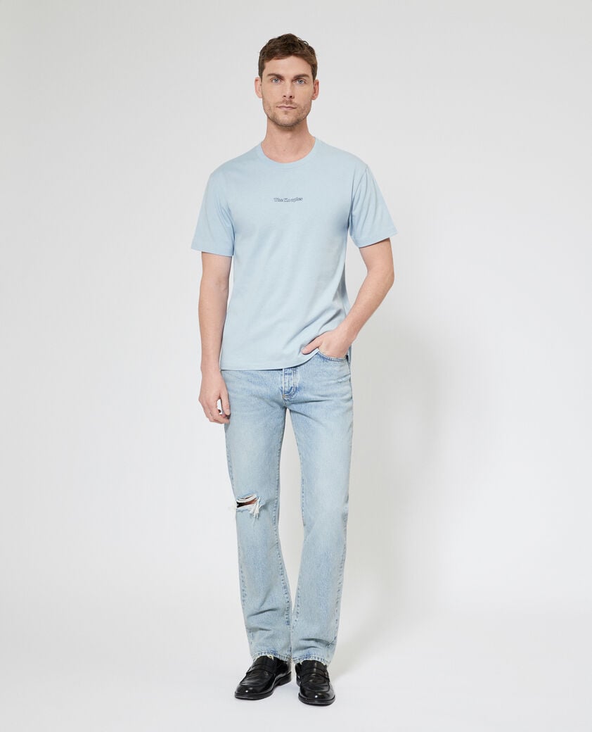 The Kooples HOMBRE LIGHT BLUE camiseta con logotipo azul en contraste