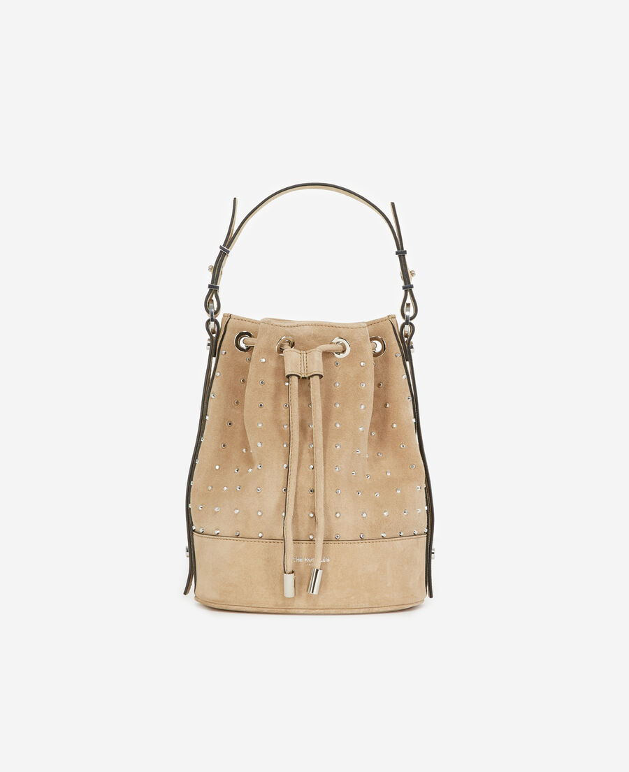 tasche medium tina leder beige nieten