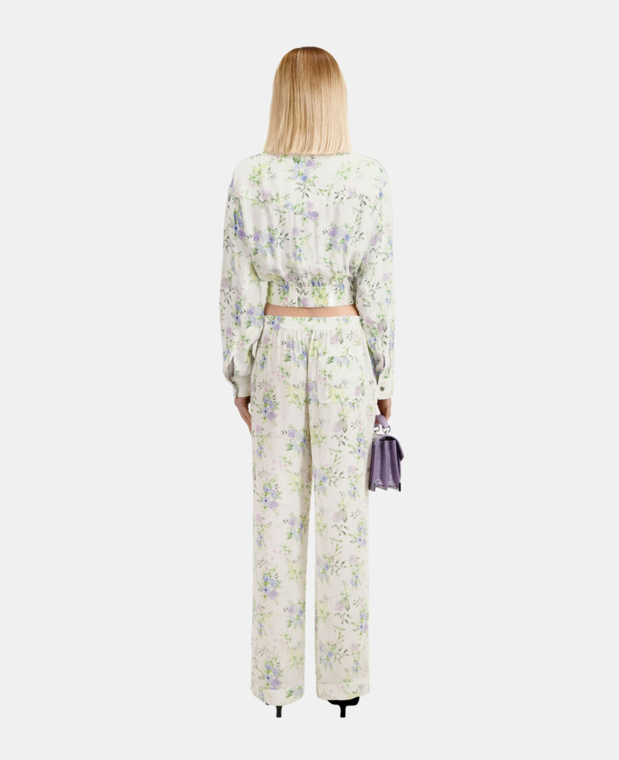 The Kooples DAMEN LIGHT BLUE/WHITE hose mit print