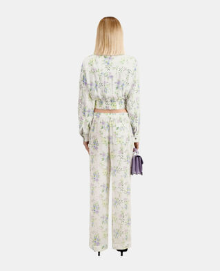 The Kooples DAMEN LIGHT BLUE/WHITE hose mit print