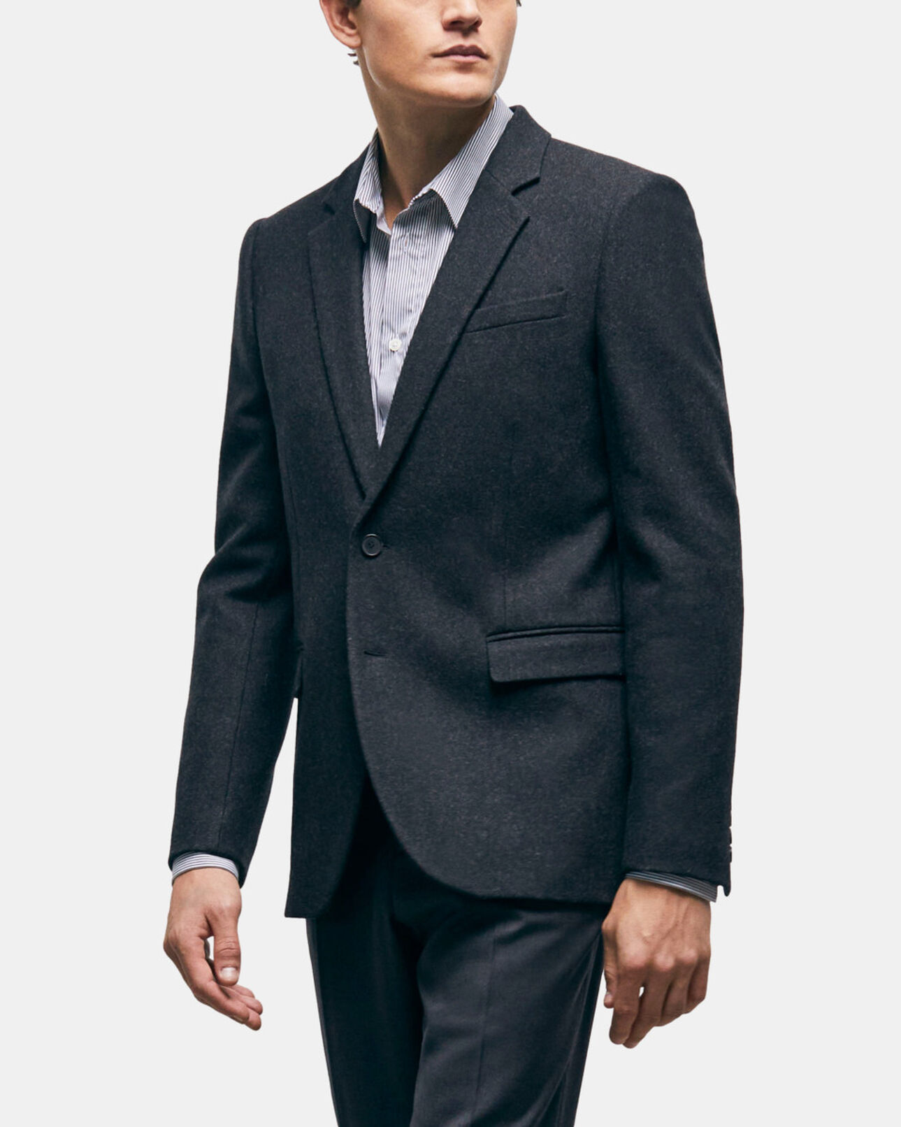 The Kooples HOMME DARK GREY veste de costume en laine grise