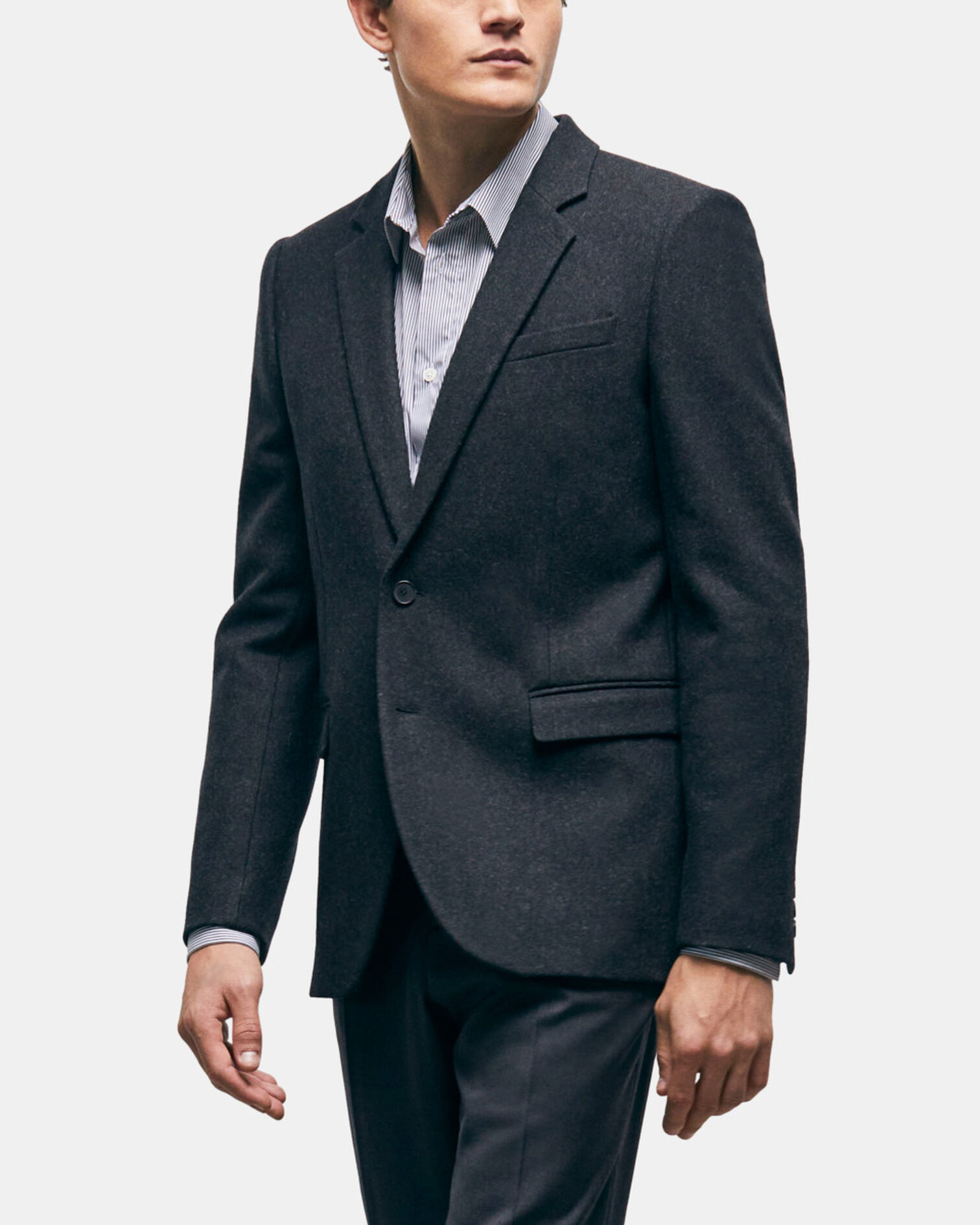 Veste de costume en laine grise, DARK GREY, hi-res image number null
