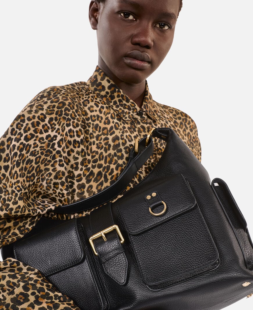 The Kooples WOMEN BLACK black leather amelia xl bag