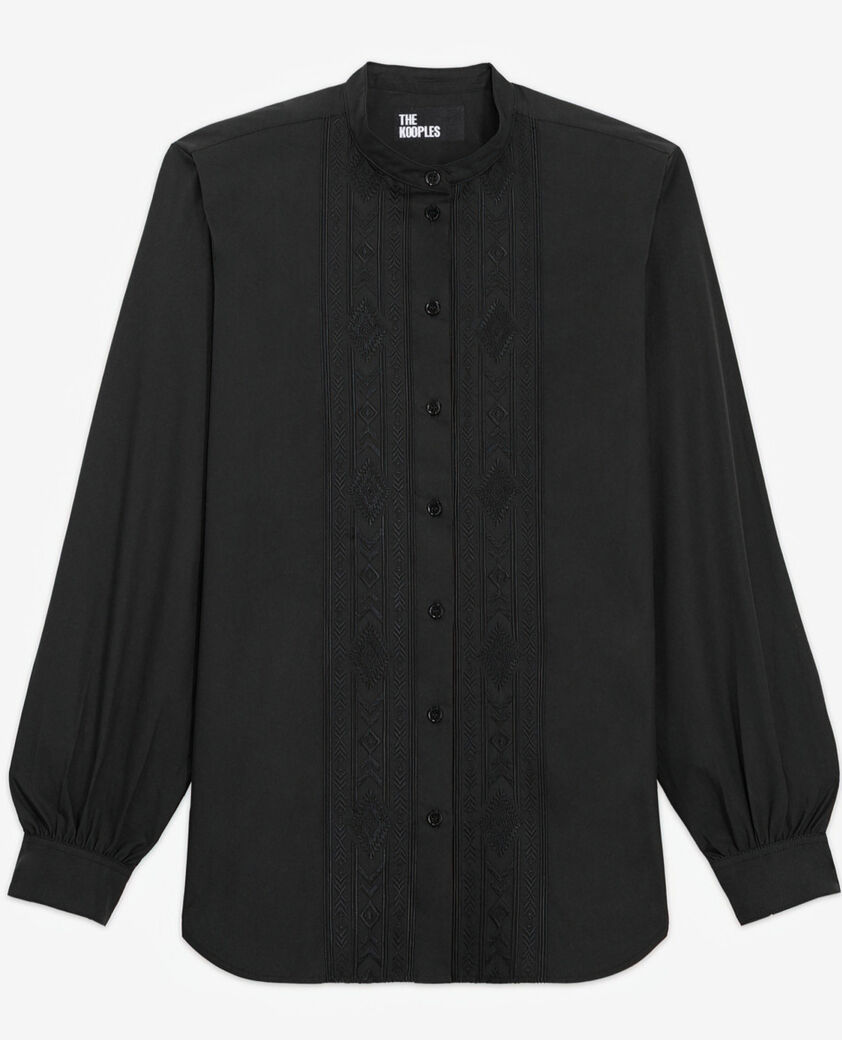 The Kooples FEMME BLACK chemise brodée noire