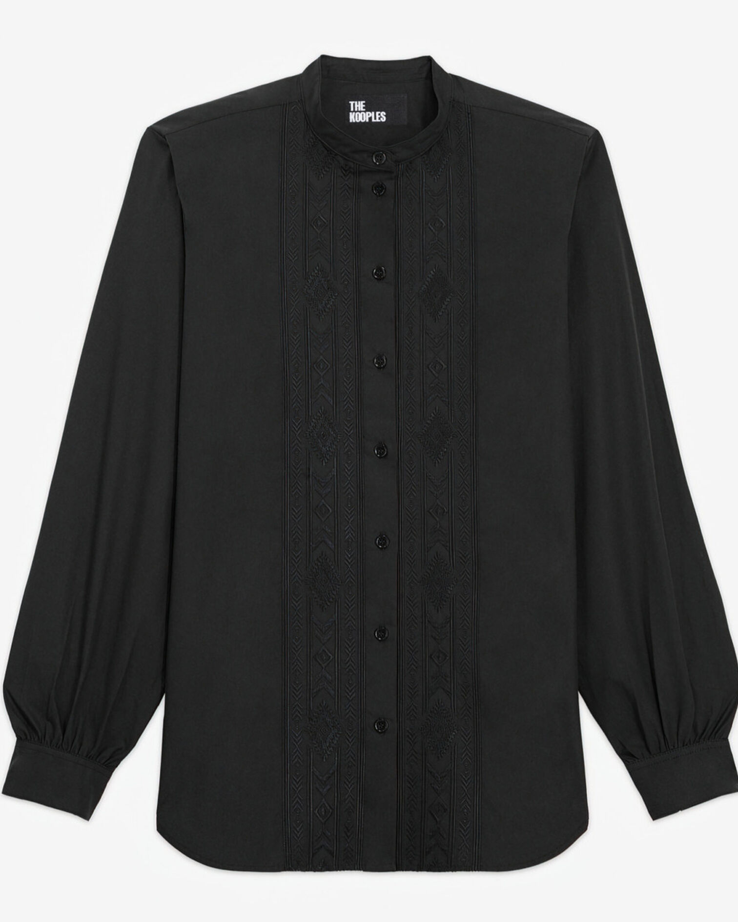 Chemise brodée noire, BLACK, hi-res image number null