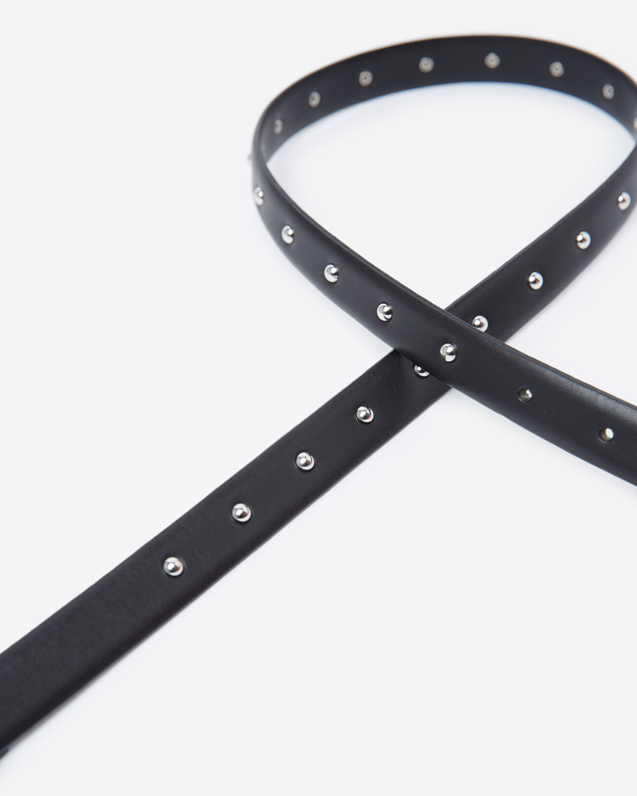 The Kooples FEMME BLACK ceinture femme cuir noir détail clouté