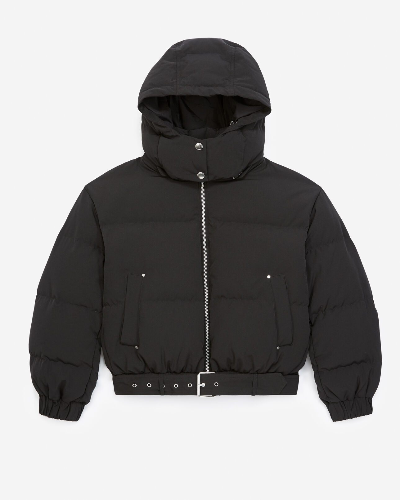 The Kooples F BLACK short black down jacket with hood
