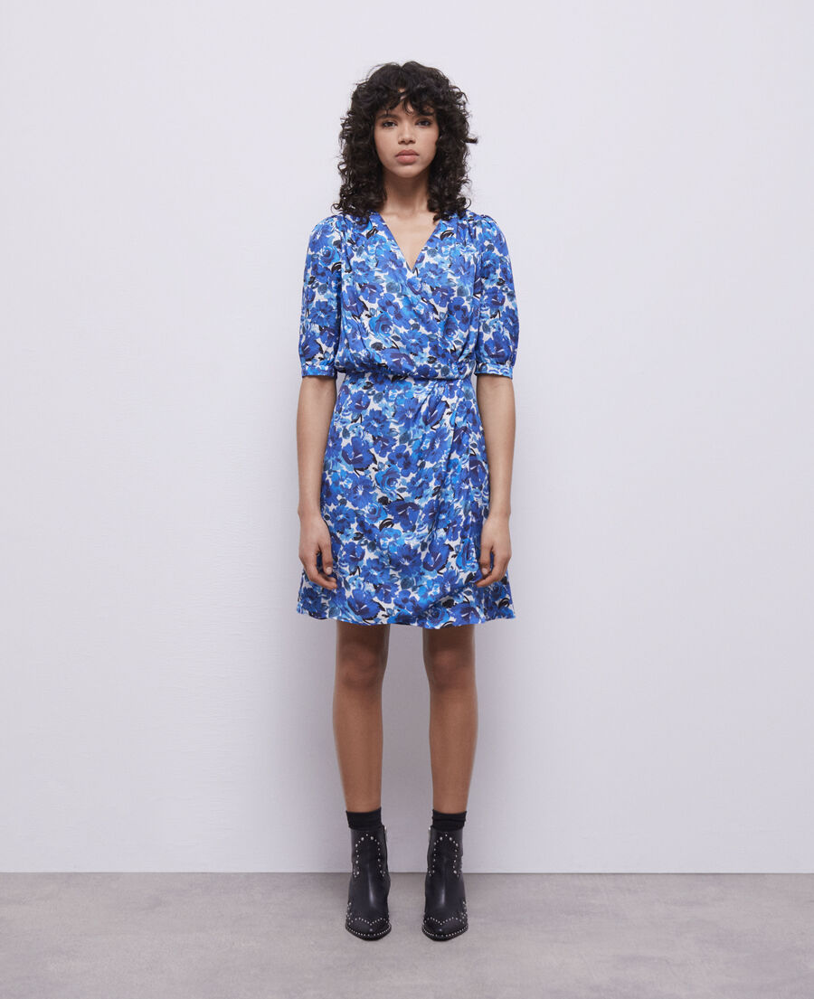 robe portefeuille courte imprimée