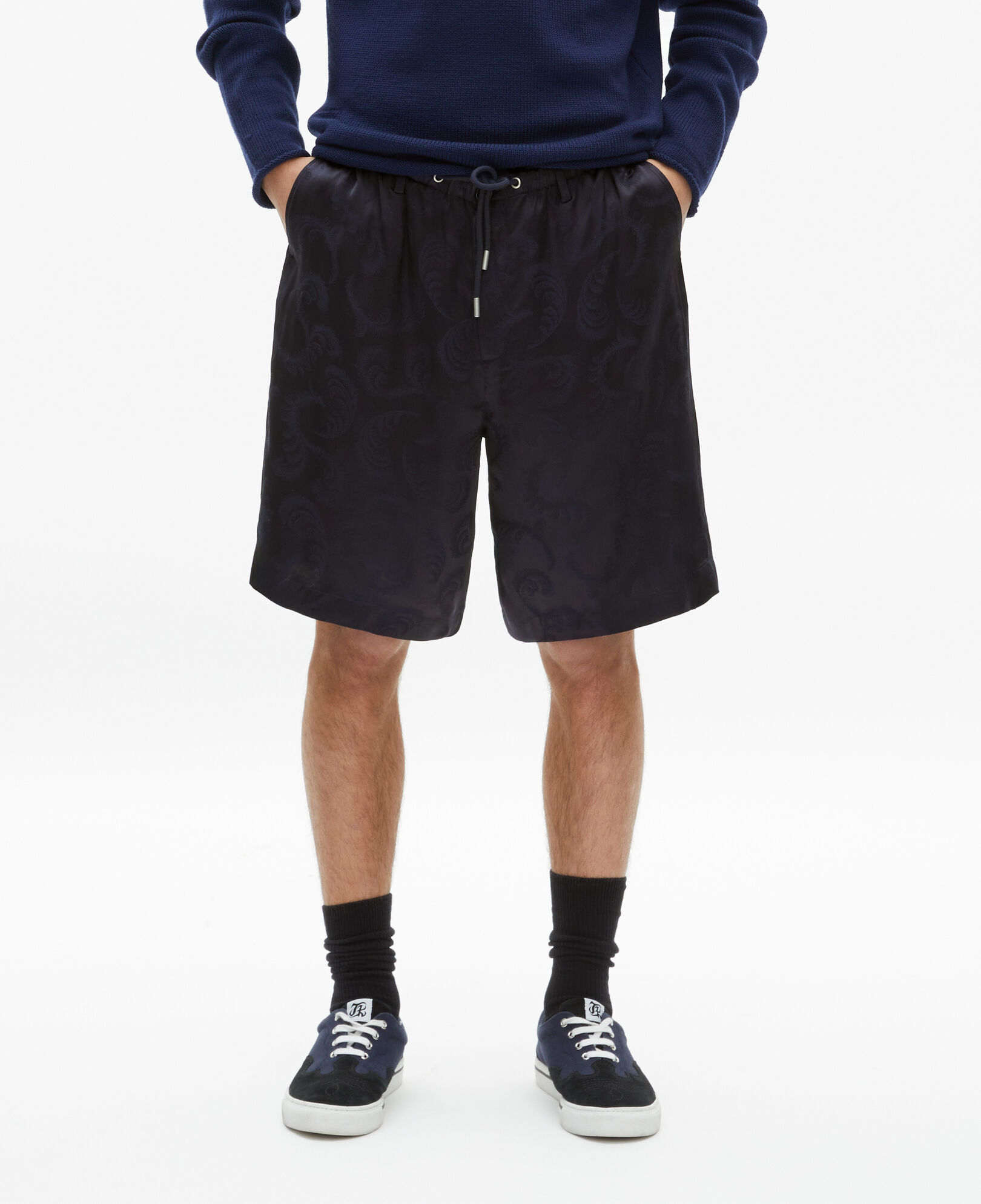 The Kooples MEN NAVY navy jacquard shorts