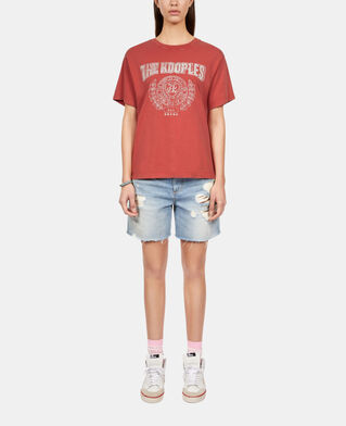 The Kooples F RED BRIQUE red t-shirt with blazon serigraphy