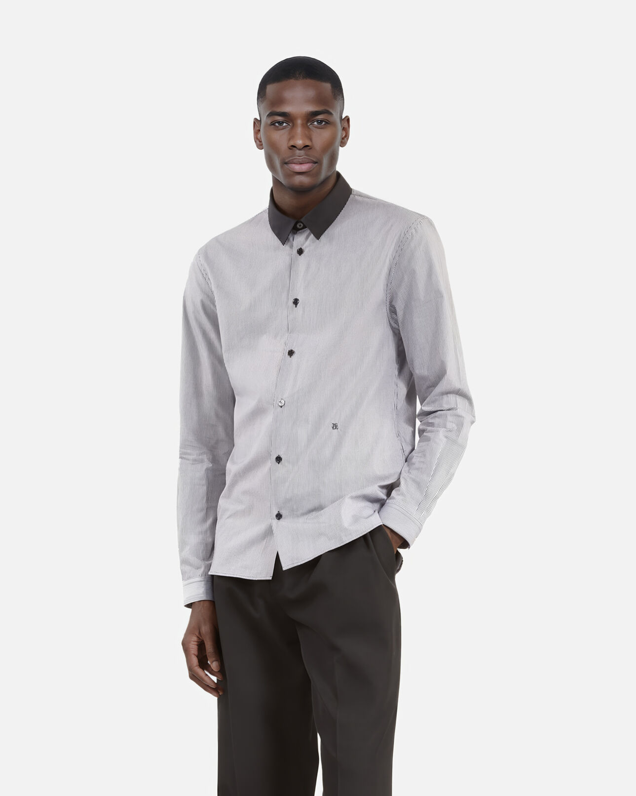 The Kooples HOMME BLACK WHITE chemise à micro carreaux noire et blanche