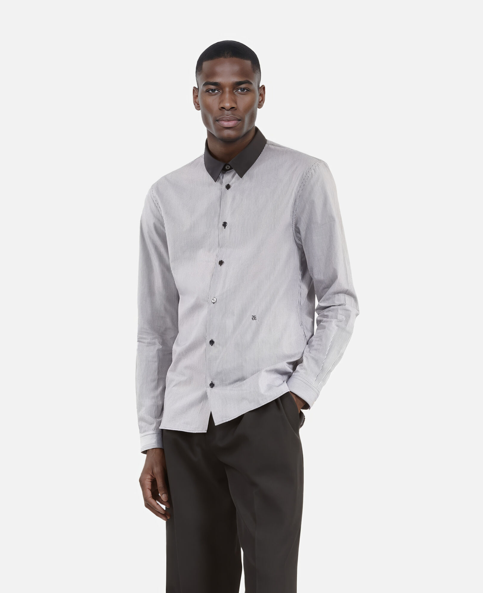 The Kooples HOMME BLACK WHITE chemise à micro carreaux noire et blanche