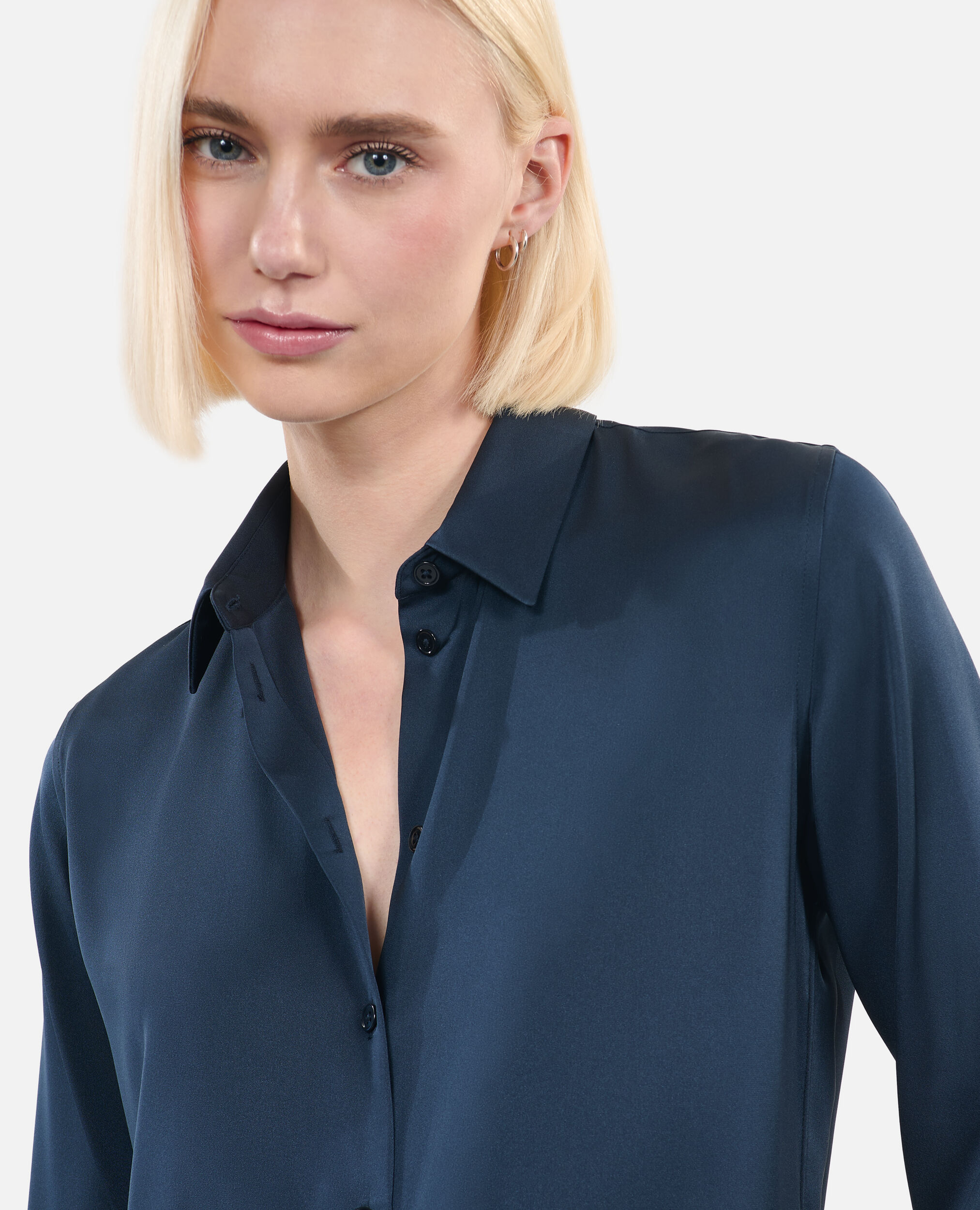 Navy blue silk shirt