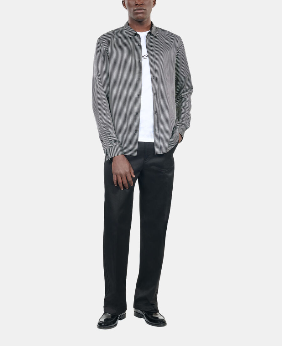 The Kooples MEN BLACK WHITE black and white striped shirt