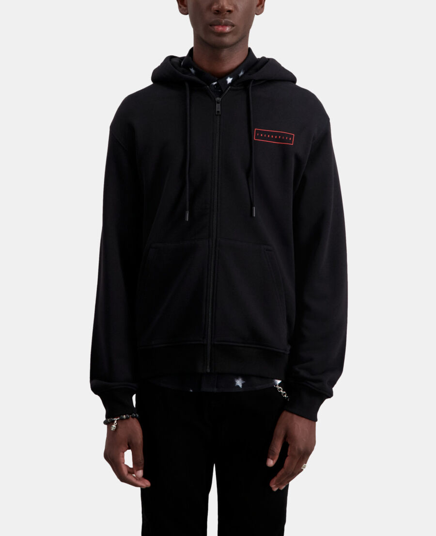 The Kooples HERREN BLACK schwarzes kapuzensweatshirt mit siebdruck x rated