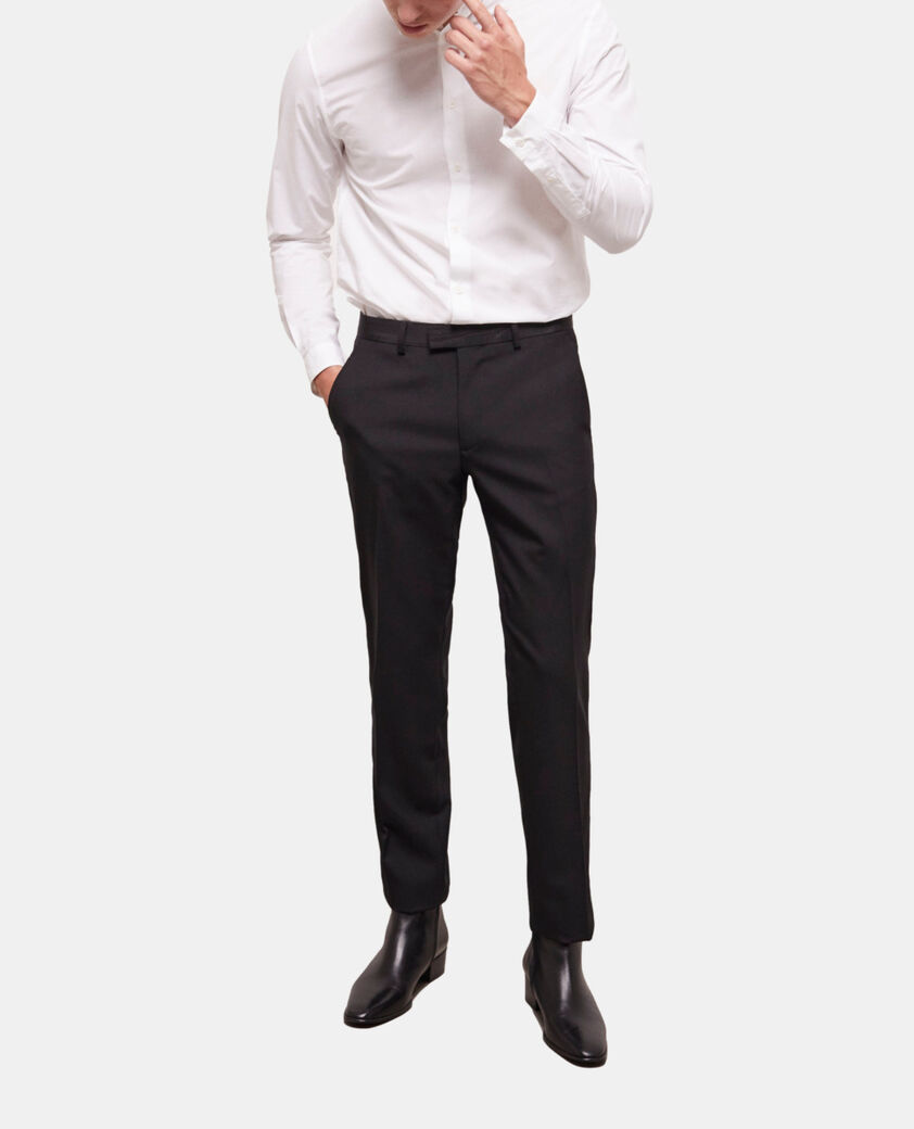 The Kooples MEN BLACK black satin suit pants