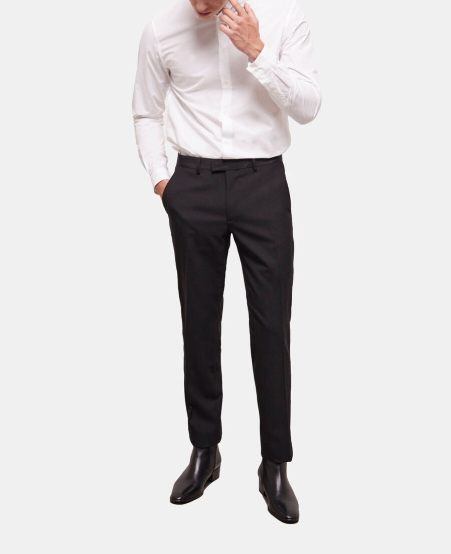 The Kooples MEN BLACK black satin suit pants