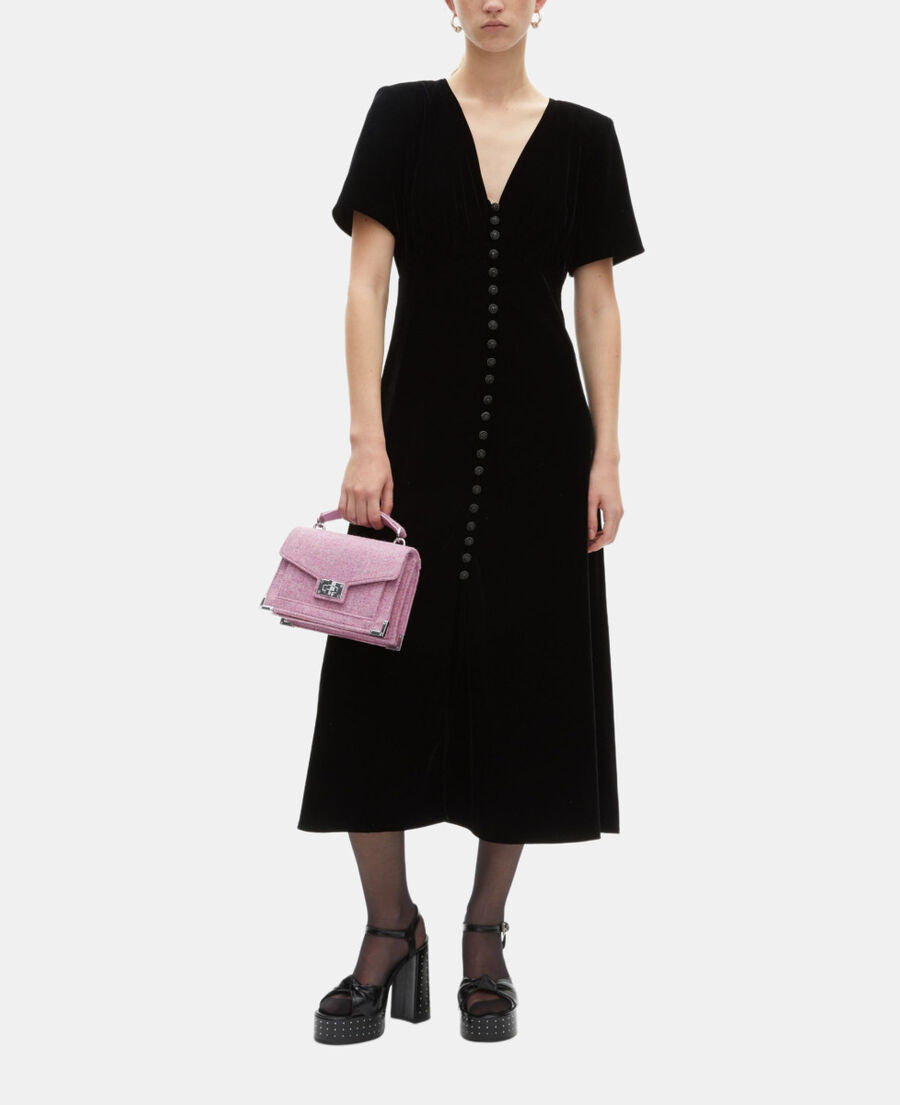 The Kooples F BLACK long black velvet dress