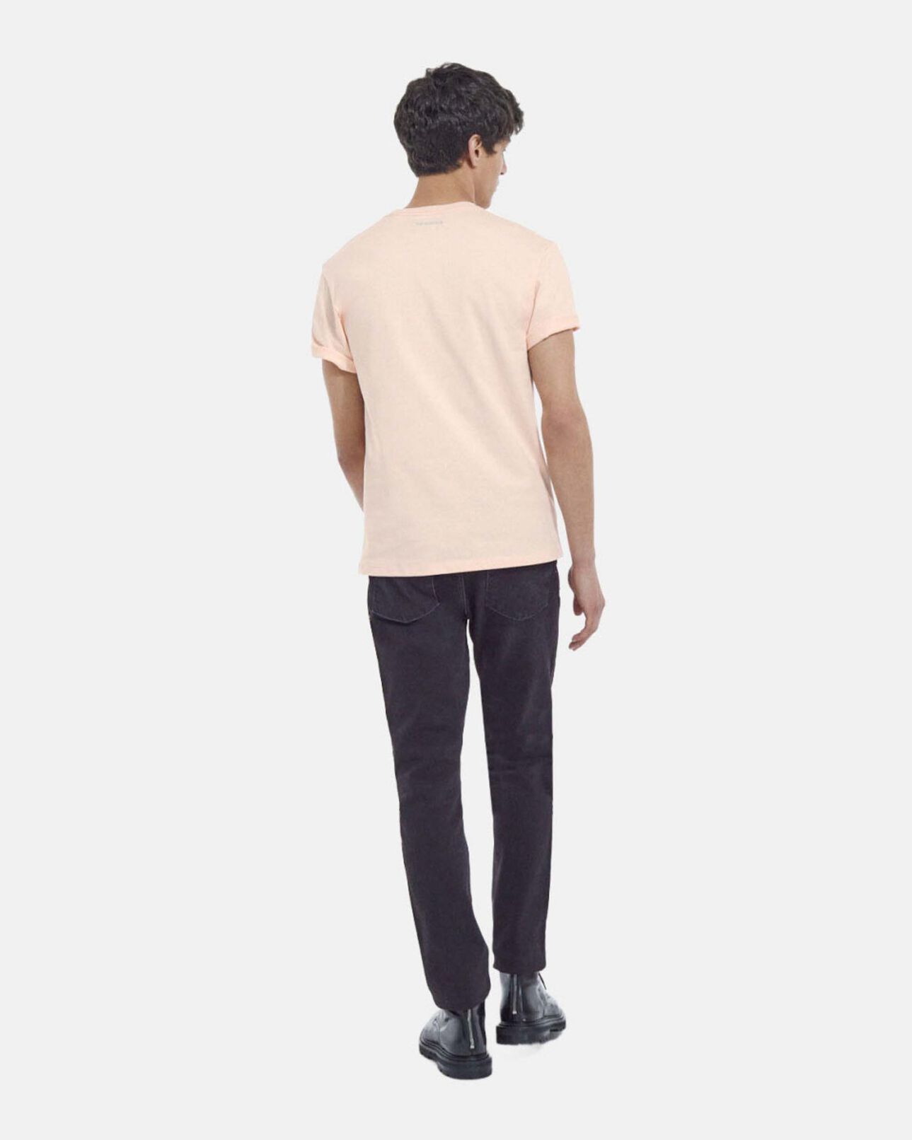 The Kooples MEN PINK pink printed t-shirt with skull and flowers