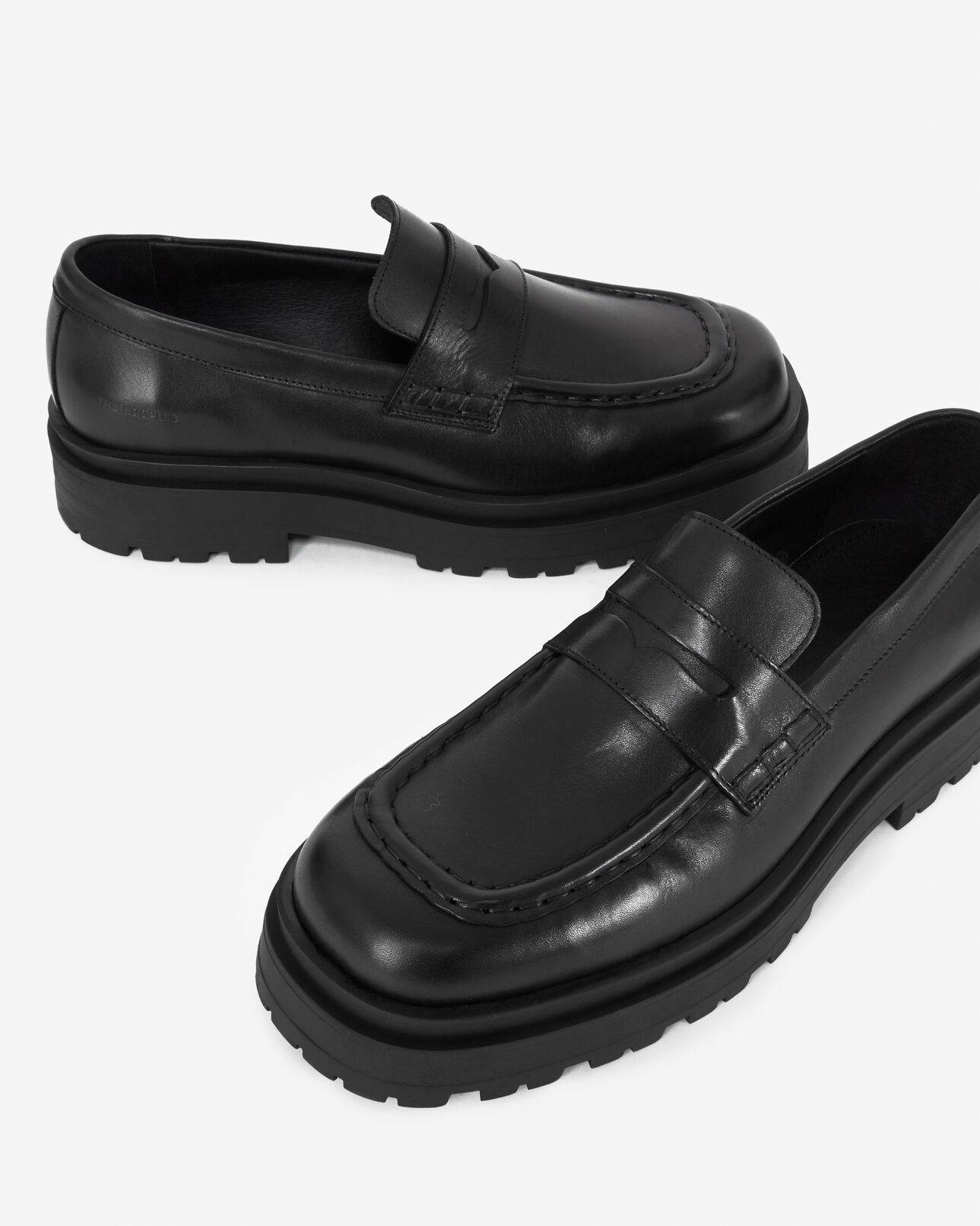 The Kooples HOMME BLACK mocassins noirs cuir semelle compensée