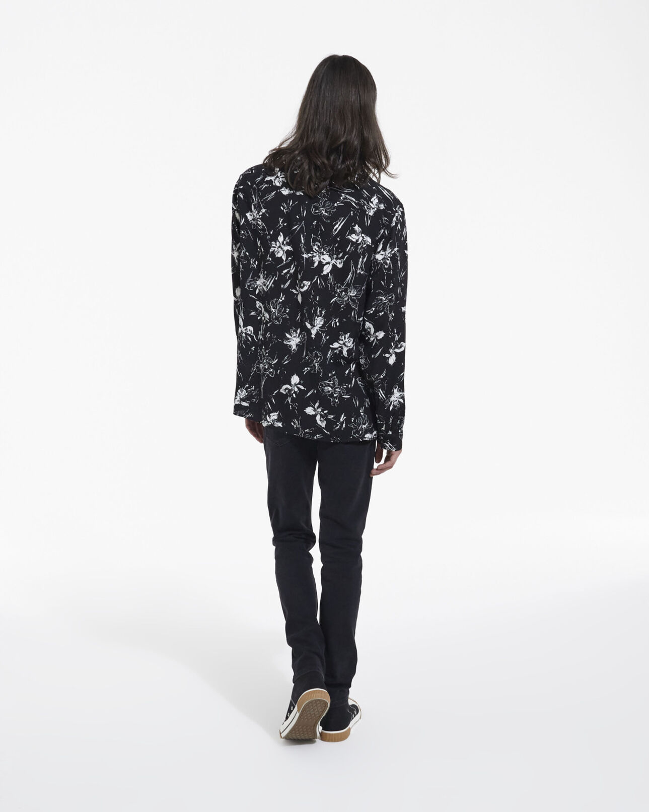 The Kooples HOMME BLACK WHITE chemise fleurie