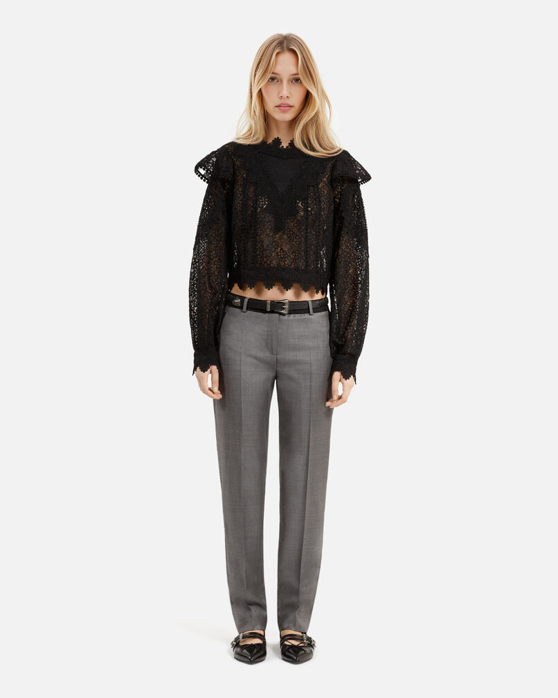 The Kooples WOMEN BLACK black lace top