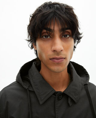 The Kooples MEN BLACK short black hooded parka