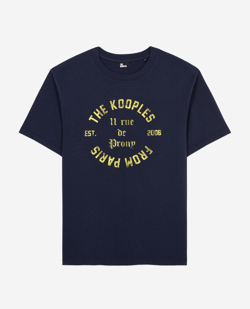 The Kooples HOMME NAVY t-shirt homme bleu marine avec sérigraphie 11 rue de prony
