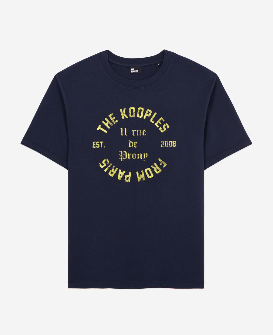 The Kooples HOMME NAVY t-shirt homme bleu marine avec sérigraphie 11 rue de prony