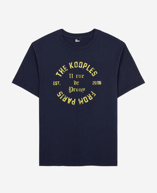 The Kooples HOMME NAVY t-shirt homme bleu marine avec sérigraphie 11 rue de prony