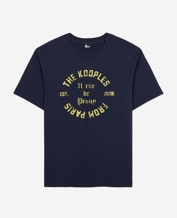 The Kooples HOMME NAVY t-shirt homme bleu marine avec sérigraphie 11 rue de prony