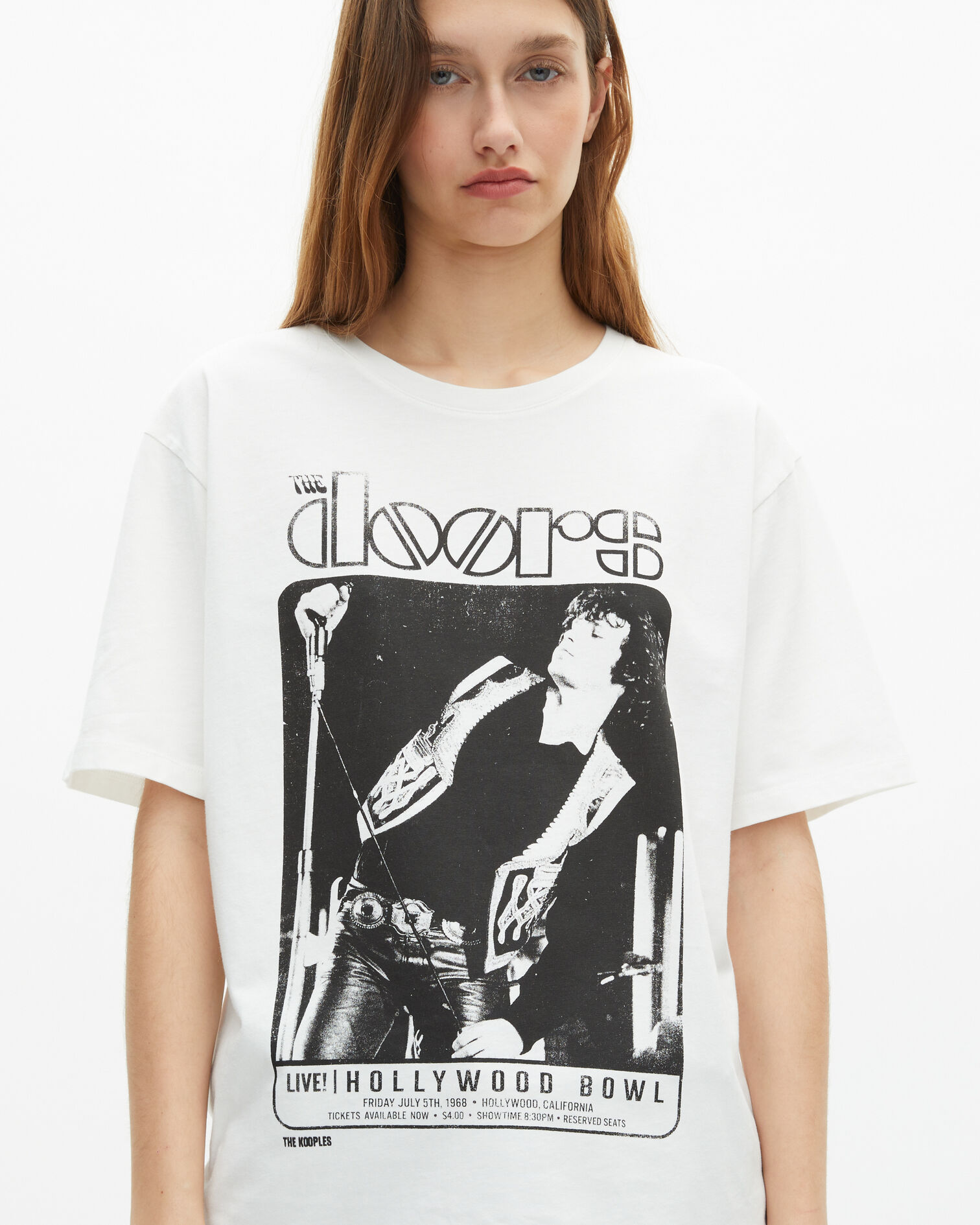 Ecrufarbenes T-Shirt von The Doors X The Kooples, ECRU, hi-res image number null