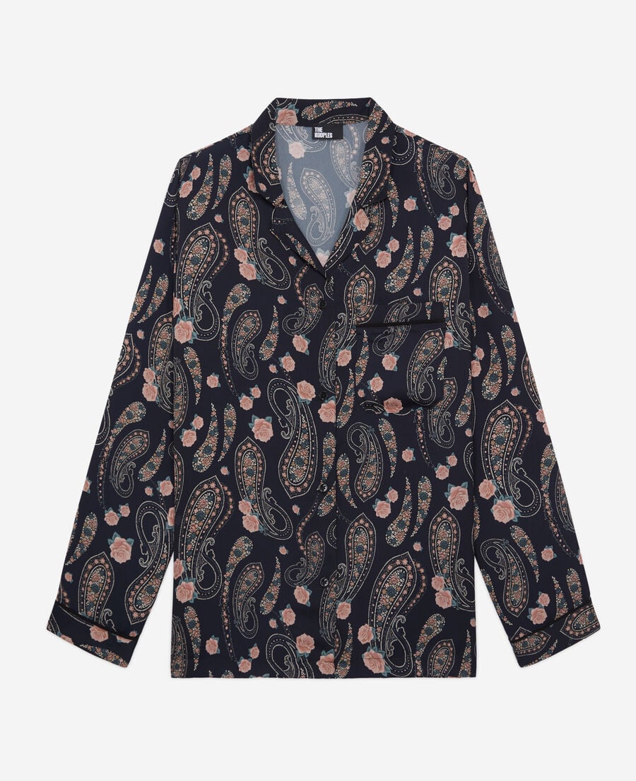 The Kooples FEMME BLACK / PINK chemise imprimée