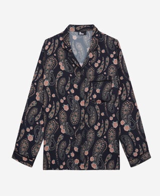 The Kooples FEMME BLACK / PINK chemise imprimée