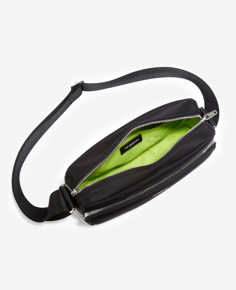 black nylon shoulder bag with logo